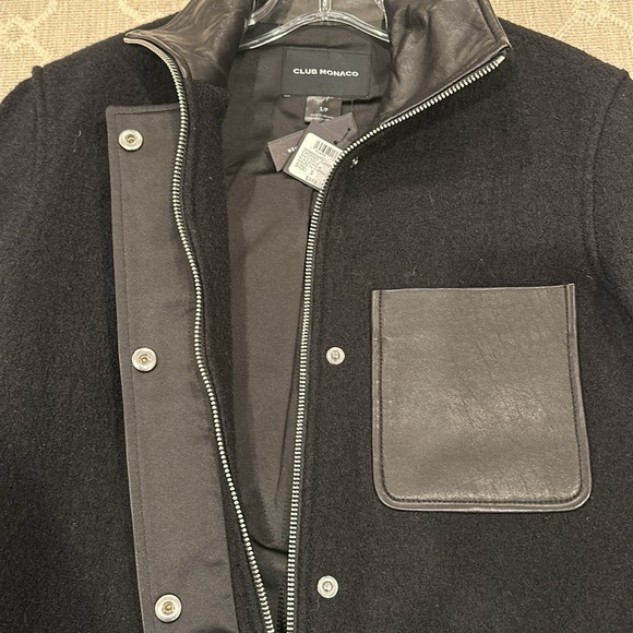 Club Monaco Cropped Leather Jacket - Picture 12 of 13